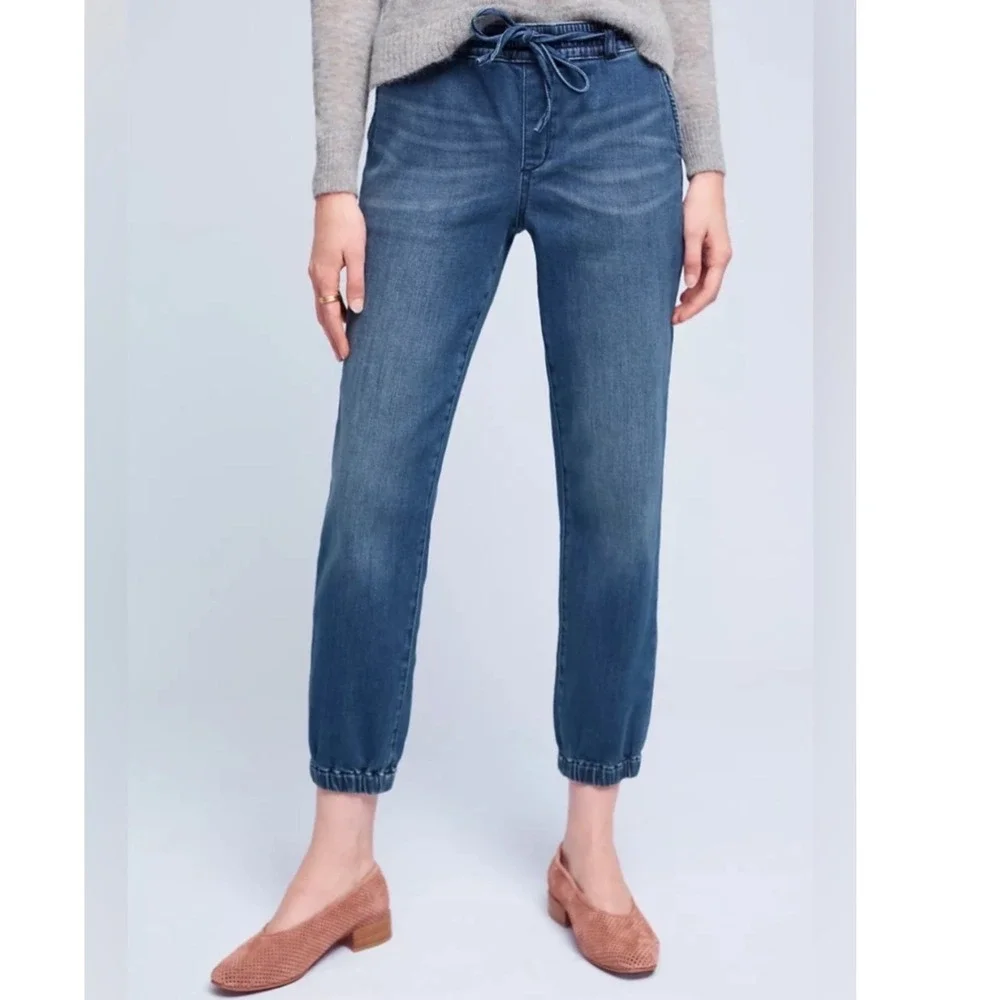 Pilcro and the Letterpress Anthropologie Denim Joggers Medium Wash Sz Medium